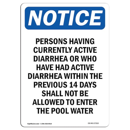 OSHA Notice Sign, Persons Having Currently Active, 18in X 12in Decal